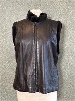 Sheared Fur & Leather Reversible Ladies Vest