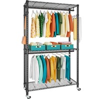 Portable Closets, 3 Tiers Heavy-Duty Rolling