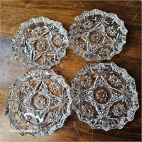 Vintage Anchor Hocking Clear Glass Star Ashtrays