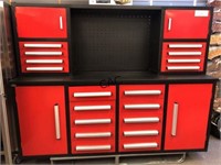 NEW 7' 18 Drawer Work Bench RED