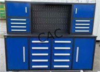 NEW 7' 18 Drawer Work Bench BLUE