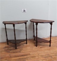 Pair Of Vintage Half Moon Tables 24.5" Tall