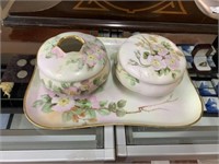 Hand Painted Astria China Hair Receiver, Tray