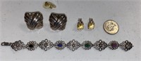 VINTAGE LOT OF STERLING SILVER JEWELRY