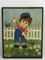 Vintage Litho in USA Raggedy Andy in the Garden