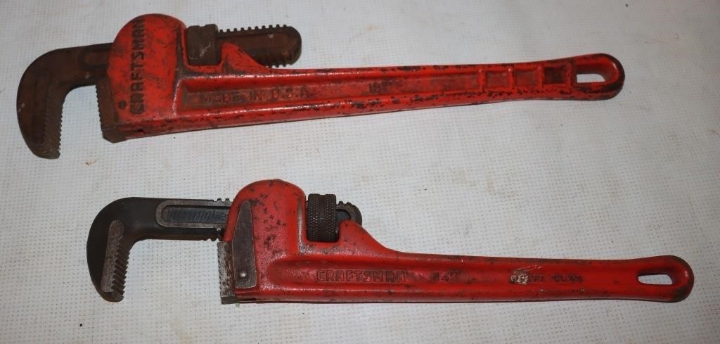 2 Craftsman Pipe Wrenches 14" & 18"