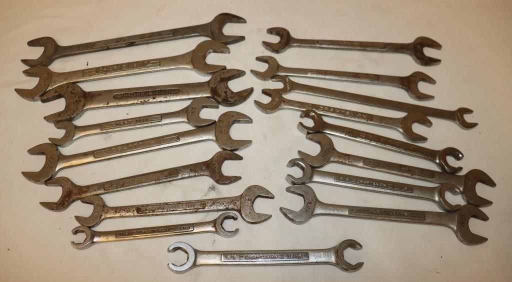 17 Craftsman Open End Wrenches 1/2"-1" SAE