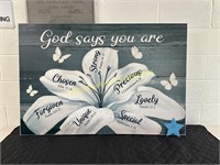 Large "God Says You Are" Sign - 48" x 32"