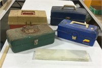 Old tackle boxes-4 w/ a knife holder