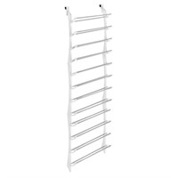 White Resin 36-Pair Hanging Shoe Rack