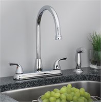 Chrome 2-Handle Kitchen Faucet with Side Spray $69