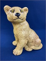 Vintage Chalkware Lion Cub Statue 15” tall