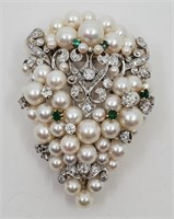 Antique 18KT White and Yellow Gold Pearls,