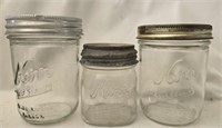 Lot of 3 vintage Kerr glass jars