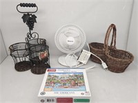 Baskets, Fan and Puzzle Lot