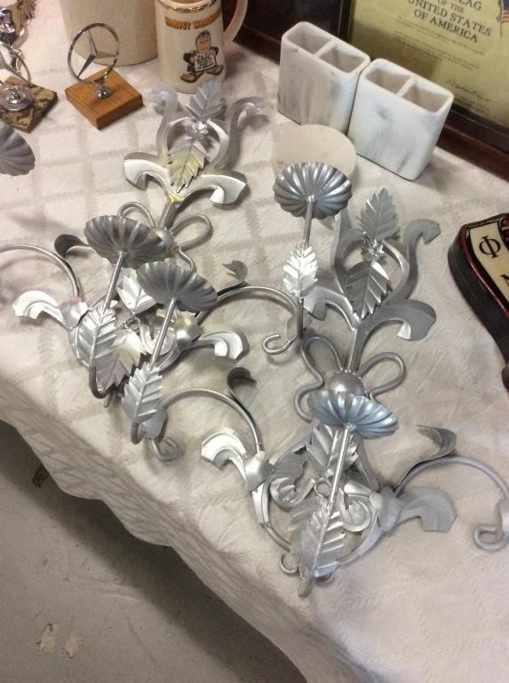 Pair of candle wall sconces