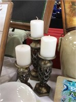 Three piece candleholders