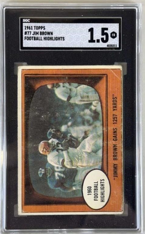 SGC 1.5 1961 Topps #77 Jim Brown Football Card