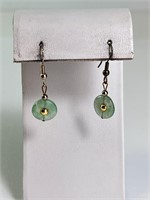 Sterling Adventurine Dangle Earrings 2 Grams