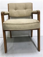 Solid wood upholstered chair vintage