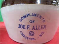 Joe Allen Bean Crock, Syrup Container
