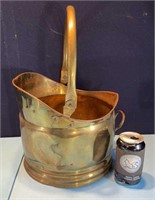 Vintage Brass Coal Scuttle Bucket