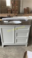 36" Gray vanity with top