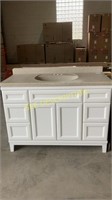 48" White vanity with top