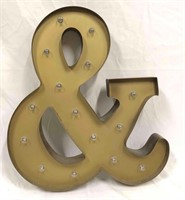 Light Up Marquee Metal "&" Wall Art
