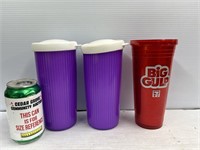 3 drinking cups