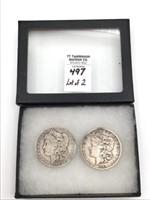 Lot of 2 Morgan Silver Dollars-1883-O & 1884