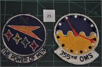 340th OMS & 355th OMS USAF Military Patch 
1970s