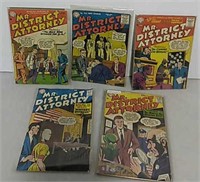 Five DC Mr. District attorney 10 cent comics