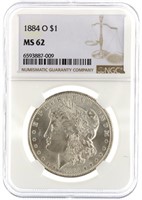1884 New Orleans MS62 Morgan Silver Dollar