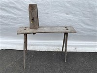 Primitive Wooden Table w/ Vise