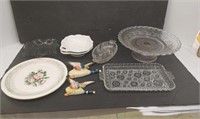 Glass Trays, and Ceramic Plate, and Dishes