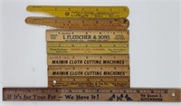 8 ASST 1950s ADVERTISING RULERS