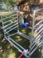 Aluminum rolling rack 5 1/2 foot tall by 5 foot