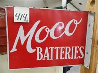Metal Moco Batteries Double-Sided Flange Sign