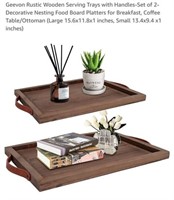 MSRP $26 Set 2 Wood Serving Trays