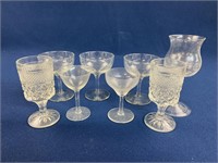 (8) Assorted stemware pieces