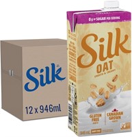 NEW 12x946ml SILK Unsweetened Oat Milk BB 24Jun05