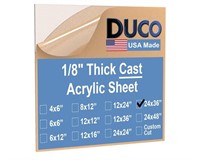 Duco Clear Cast Acrylic Sheets 1/8" Thick 24" X