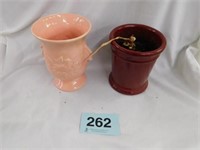 McCoy pink vase, made in USA - red planter