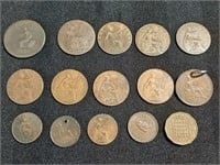 Great Britian Half Penny & Farthing Coin Lot