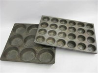 Vtg Kreamer & Unmarked Metal Muffin Pans