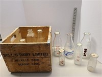 Bell's Dairy Melville Box & Mixture Of Milk Bottle