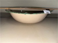 Antique Enamelware Green Ring Bowl