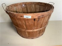 Vintage Wooden Apple Bushel Basket w/ handles
