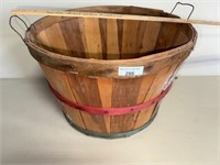 Vintage Wooden Apple Bushel Basket w/ handles